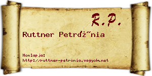 Ruttner Petrónia névjegykártya